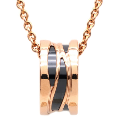 ブルガリ BVLGARI ビーゼロワン レジェンド ネックレス ピンクゴールドXブラック K18PG セラミック ネックレス B-zero1 ペンダント 18K 750PG 黒