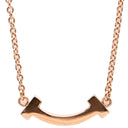 ティファニー Tiffany & Co Tスマイル ミニ ペンダント ローズゴールド K18PG ネックレス ダイヤ ピンクゴールド Au750 Tiffany T smile