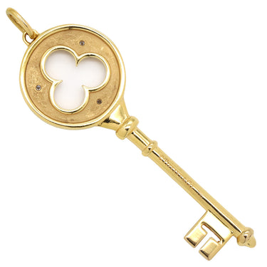 ティファニー Tiffany & Co クローバーキー 3Pダイヤ イエローゴールド K18YG ダイヤモンド K18WG ペンダントトップ チャーム AU750