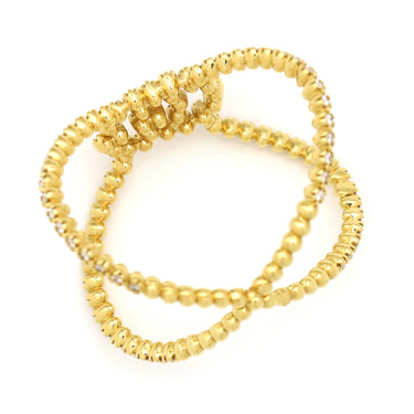 グッチ GUCCI GGランニング イエローゴールド K18YG ダイヤモンド #16 リング 指輪 750YG AU750 14号