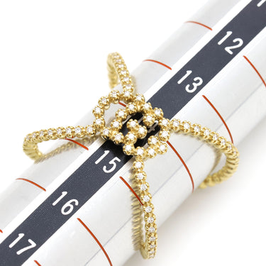 グッチ GUCCI GGランニング イエローゴールド K18YG ダイヤモンド #16 リング 指輪 750YG AU750 14号