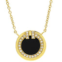 ティファニー Tiffany & Co Tトゥー サークル ペンダント ダイヤモンド＆オニキス 67467663 イエローゴールド K18YG オニキス ダイヤモンド ネックレス