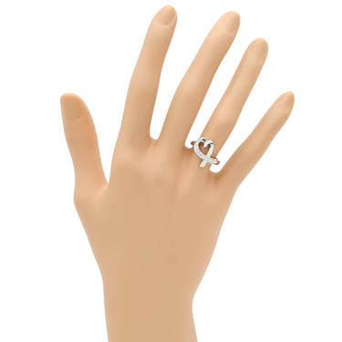 ティファニー Tiffany & Co ラビング ハート ホワイトゴールド K18WG ダイヤモンド リング 指輪 Au750 750WG ダイヤ 9号