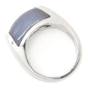 ブルガリ BVLGARI トロンケット ホワイトゴールド K18WG カルセドニー リング 指輪 750 18金 8.5号