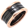 ブルガリ BVLGARI ビーゼロワン B-zero1 4バンドリング 345968 ピンクゴールド×ブラック K18PG セラミック #63(JP23) リング 指輪 黒 750PG 18金 21.5号