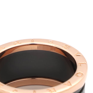 ブルガリ BVLGARI ビーゼロワン B-zero1 4バンドリング 345968 ピンクゴールド×ブラック K18PG セラミック #63(JP23) リング 指輪 黒 750PG 18金 21.5号