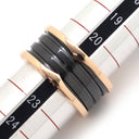 ブルガリ BVLGARI ビーゼロワン B-zero1 4バンドリング 345968 ピンクゴールド×ブラック K18PG セラミック #63(JP23) リング 指輪 黒 750PG 18金 21.5号