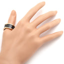 ブルガリ BVLGARI ビーゼロワン B-zero1 4バンドリング 345968 ピンクゴールド×ブラック K18PG セラミック #63(JP23) リング 指輪 黒 750PG 18金 21.5号