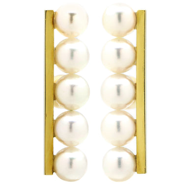 TASAKI TASAKI バランス プラス E-4463-18KYG パールホワイトXイエローゴールド K18YG パール ピアス あこやパール 750YG キャッチ他社品