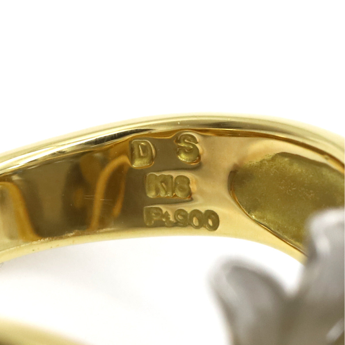 【ジャンク】 波型デザイン 〈K18〉Pt900 リング K18・Pt900・ウェーブダイヤリング – ex'position