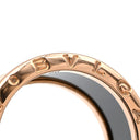 ブルガリ BVLGARI ビーゼロワン B-zero1 4バンドリング 345854 ピンクゴールド×ブラック K18PG セラミック #56(JP16) リング 指輪 黒 750PG 18金 15号