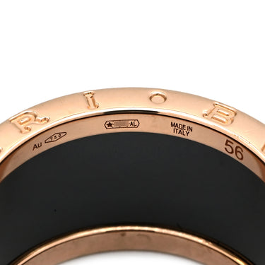 ブルガリ BVLGARI ビーゼロワン B-zero1 4バンドリング 345854 ピンクゴールド×ブラック K18PG セラミック #56(JP16) リング 指輪 黒 750PG 18金 15号