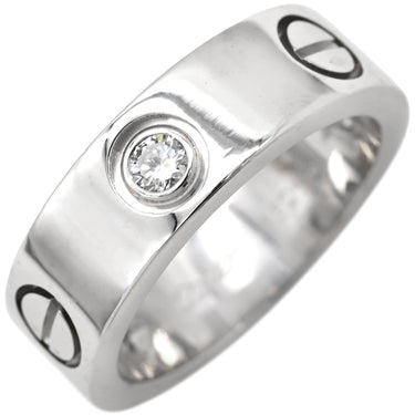 カルティエ Cartier ラブリング ハーフダイヤ B4032500 ホワイトゴールド K18WG ダイヤモンド #48(JP8) リング 指輪 クラシックモデル LOVE Ring 750 18K 3粒 3石 8号