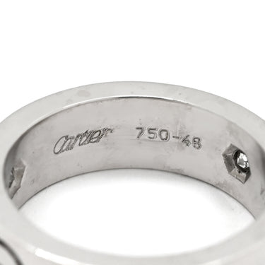 カルティエ Cartier ラブリング ハーフダイヤ B4032500 ホワイトゴールド K18WG ダイヤモンド #48(JP8) リング 指輪 クラシックモデル LOVE Ring 750 18K 3粒 3石 8号