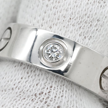 カルティエ Cartier ラブリング ハーフダイヤ B4032500 ホワイトゴールド K18WG ダイヤモンド #48(JP8) リング 指輪 クラシックモデル LOVE Ring 750 18K 3粒 3石 8号