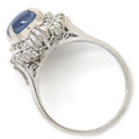 ノンブランド NON BRAND スターサファイア ダイヤリング プラチナシルバー Pt900 サファイア リング 指輪 ブルー 青 15号