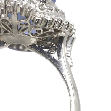 ノンブランド NON BRAND スターサファイア ダイヤリング プラチナシルバー Pt900 サファイア リング 指輪 ブルー 青 15号