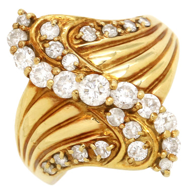 ノンブランド NON BRAND ダイヤリング イエローゴールド K18YG ダイヤモンド リング 指輪 15.5号