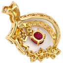 ノンブランド NON BRAND ルビー ダイヤ ペンダントトップ イエローゴールド×ルビーレッド K18YG ダイヤモンド ルビー ペンダントトップ ペンダントヘッド 750 YG