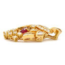 ノンブランド NON BRAND ルビー ダイヤ ペンダントトップ イエローゴールド×ルビーレッド K18YG ダイヤモンド ルビー ペンダントトップ ペンダントヘッド 750 YG