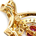 ノンブランド NON BRAND ルビー ダイヤ ペンダントトップ イエローゴールド×ルビーレッド K18YG ダイヤモンド ルビー ペンダントトップ ペンダントヘッド 750 YG