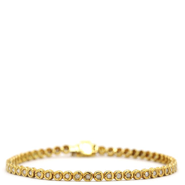 ノンブランド NON BRAND テニスブレスレット イエローゴールド K18YG ダイヤモンド ブレスレット ダイヤブレス