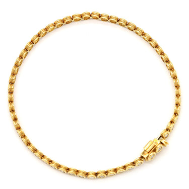 ノンブランド NON BRAND テニスブレスレット イエローゴールド K18YG ダイヤモンド ブレスレット ダイヤブレス