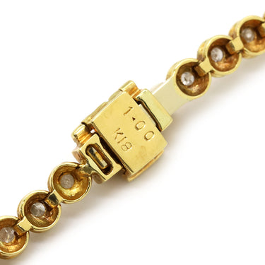 ノンブランド NON BRAND テニスブレスレット イエローゴールド K18YG ダイヤモンド ブレスレット ダイヤブレス