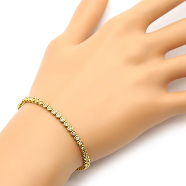 ノンブランド NON BRAND テニスブレスレット イエローゴールド K18YG ダイヤモンド ブレスレット ダイヤブレス