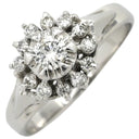 ノンブランド NON BRAND プラチナシルバー Pt900 ダイヤモンド リング 指輪 プラチナム ダイヤ フラワーモチーフ 花 12号