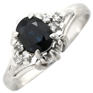 ノンブランド NON BRAND ブルーサファイア ダイヤリング プラチナシルバー Pt900 サファイア リング 指輪 青 11号