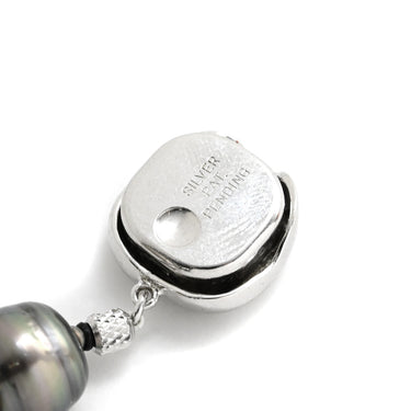 ノンブランド NON BRAND 黒蝶パール シルバー シルバー パール ネックレス 37石 真珠 SV グレー