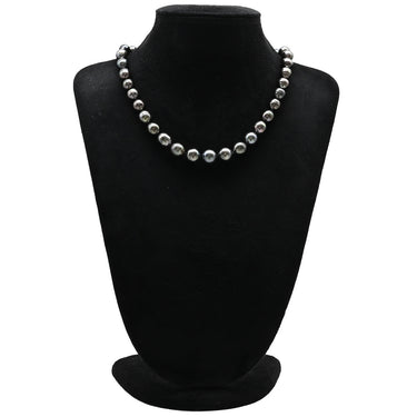 ノンブランド NON BRAND 黒蝶パール シルバー シルバー パール ネックレス 37石 真珠 SV グレー