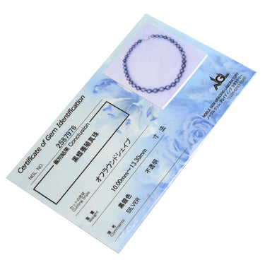 ノンブランド NON BRAND 黒蝶パール シルバー シルバー パール ネックレス 37石 真珠 SV グレー