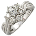 ノンブランド NON BRAND ダイヤリング プラチナシルバー Pt900 ダイヤモンド リング 指輪 7P 7粒 フラワーモチーフ 9号