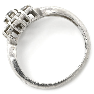 ノンブランド NON BRAND ダイヤリング プラチナシルバー Pt900 ダイヤモンド リング 指輪 7P 7粒 フラワーモチーフ 9号