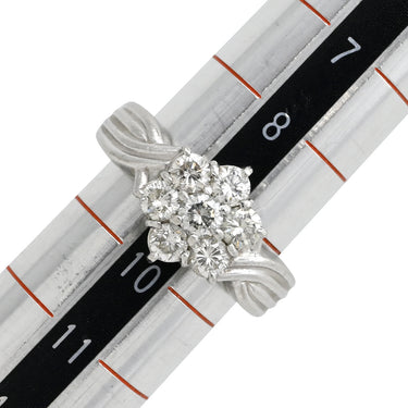 ノンブランド NON BRAND ダイヤリング プラチナシルバー Pt900 ダイヤモンド リング 指輪 7P 7粒 フラワーモチーフ 9号