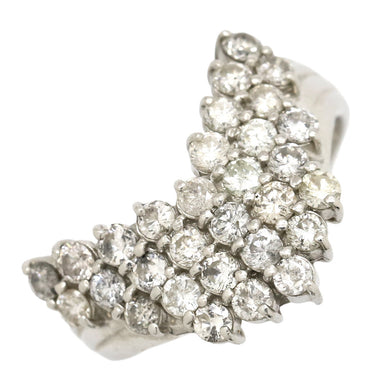 ノンブランド NON BRAND ダイヤリング プラチナシルバー Pt900 ダイヤモンド リング 指輪 V字 Vライン 7号