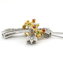 ノンブランド NON BRAND ペンダント マルチカラー ホワイトゴールドXイエローゴールド K18WG K18YG ダイヤモンド ルビー サファイア ガーネット ネックレス 18K WG ダイヤ ルビー サファイア デマントイドガーネット 十字架 王冠 クロス