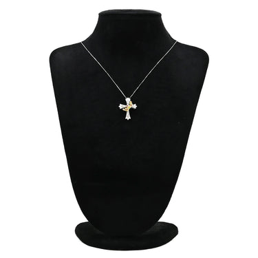 ノンブランド NON BRAND ペンダント マルチカラー ホワイトゴールドXイエローゴールド K18WG K18YG ダイヤモンド ルビー サファイア ガーネット ネックレス 18K WG ダイヤ ルビー サファイア デマントイドガーネット 十字架 王冠 クロス