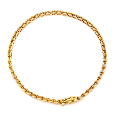 ノンブランド NON BRAND テニスブレスレット イエローゴールド K18YG ダイヤモンド ブレスレット ダイヤブレス