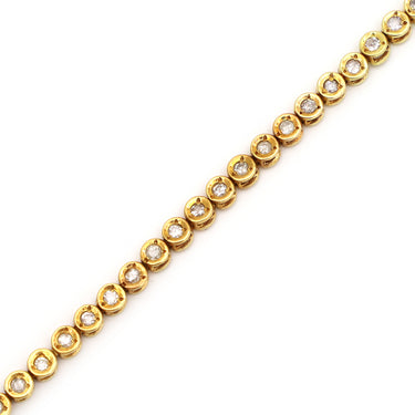 ノンブランド NON BRAND テニスブレスレット イエローゴールド K18YG ダイヤモンド ブレスレット ダイヤブレス