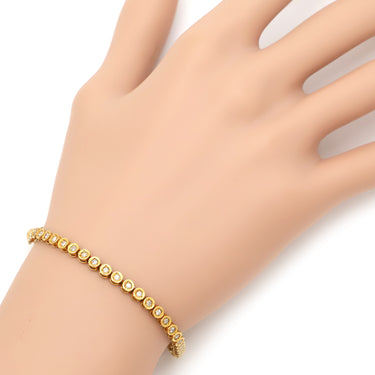 ノンブランド NON BRAND テニスブレスレット イエローゴールド K18YG ダイヤモンド ブレスレット ダイヤブレス