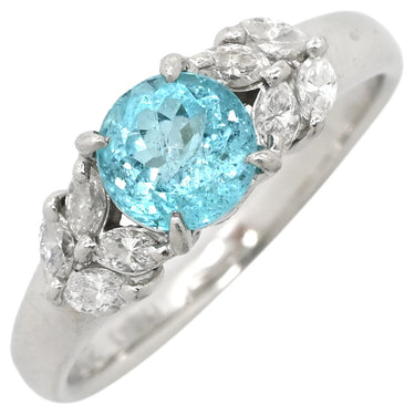 ノンブランド NON BRAND パライバトルマリン ダイヤリング プラチナシルバー Pt900 パライバトルマリン リング 指輪 ブルー 青 13号