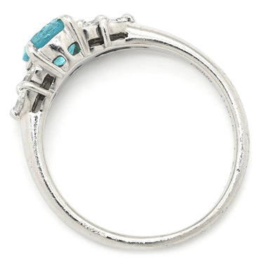 ノンブランド NON BRAND パライバトルマリン ダイヤリング プラチナシルバー Pt900 パライバトルマリン リング 指輪 ブルー 青 13号