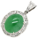ノンブランド NON BRAND ヒスイ ダイヤ プラチナシルバー Pt900 ヒスイ ダイヤモンド ペンダントトップ 翡翠 緑