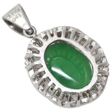 ノンブランド NON BRAND ヒスイ ダイヤ プラチナシルバー Pt900 ヒスイ ダイヤモンド ペンダントトップ 翡翠 緑