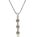 ノンブランド NON BRAND 3P ブラウンダイヤペンダント ホワイトゴールド K18WG ダイヤモンド ネックレス 750 18K 3石