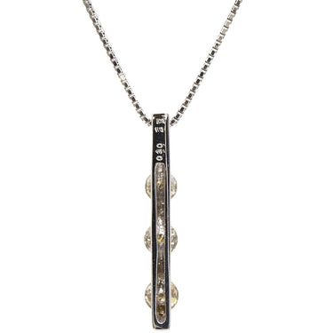 ノンブランド NON BRAND 3P ブラウンダイヤペンダント ホワイトゴールド K18WG ダイヤモンド ネックレス 750 18K 3石