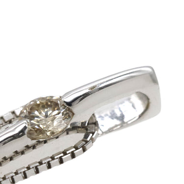 ノンブランド NON BRAND 3P ブラウンダイヤペンダント ホワイトゴールド K18WG ダイヤモンド ネックレス 750 18K 3石